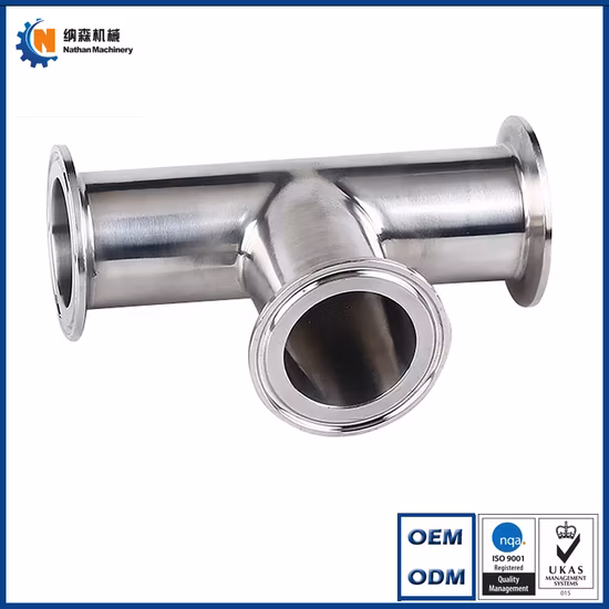 Stainless Steel SS304 SS316L Food Grade Y Type Tee with Tri Clamp and Welded Fittings End